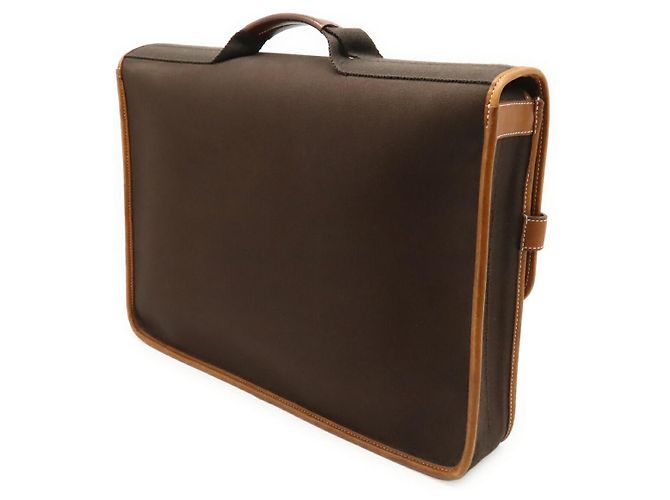 Hermès Valigetta in pelle Hermes Buenaventura MM Marrone - vista 2