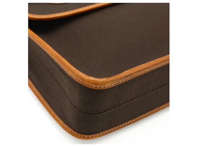 Hermès Valigetta in pelle Hermes Buenaventura MM Marrone - vista 3