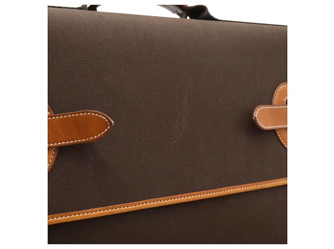Hermès Valigetta in pelle Hermes Buenaventura MM Marrone - vista 8