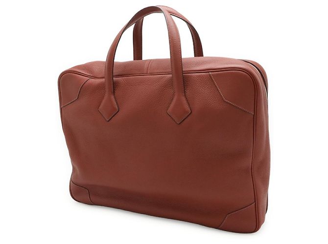 Hermès Borsa Boston Hermes Victoria 45 in pelle Rosso - vista 2