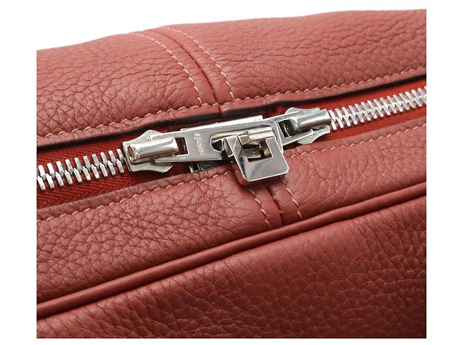 Hermès Borsa Boston Hermes Victoria 45 in pelle Rosso - vista 5