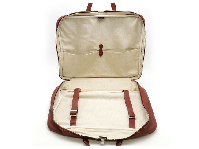 Hermès Borsa Boston Hermes Victoria 45 in pelle Rosso - vista 8