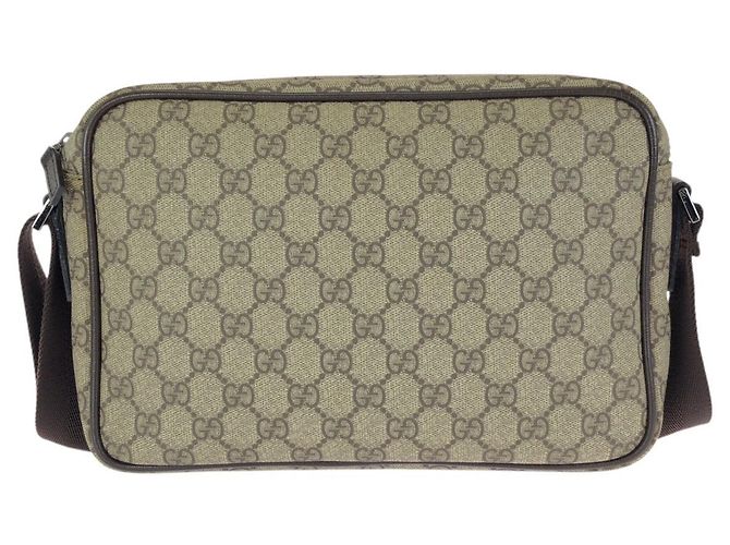 Borsa a tracolla Gucci GG Supreme Canvas e pelle Marrone Beige - vista 2