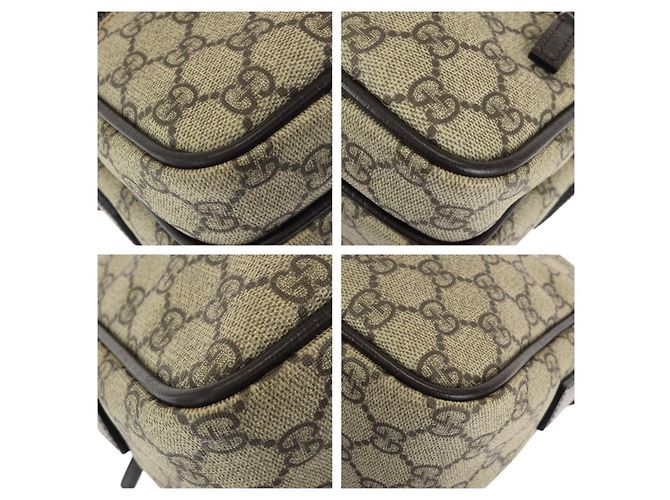 Borsa a tracolla Gucci GG Supreme Canvas e pelle Marrone Beige - vista 3