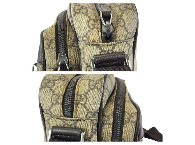Borsa a tracolla Gucci GG Supreme Canvas e pelle Marrone Beige - vista 5