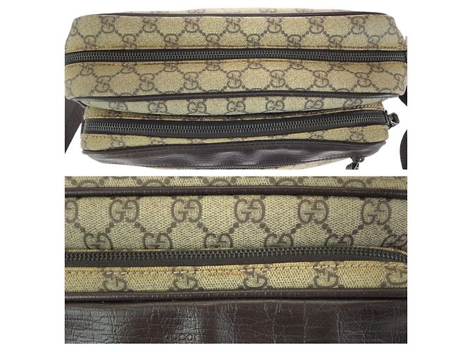 Borsa a tracolla Gucci GG Supreme Canvas e pelle Marrone Beige - vista 6