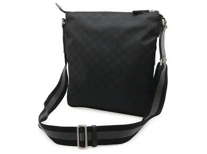 Borsa a tracolla Gucci in nylon e pelle con GG Nero - vista 2