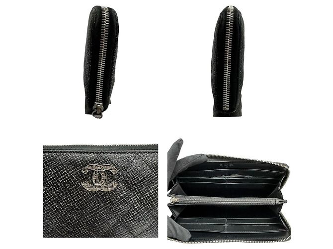 Chanel Matelassé Leder Langgeldbörse Schwarz - Ansicht 3