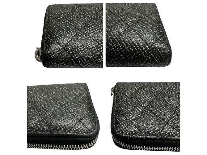 Chanel Matelassé Leder Langgeldbörse Schwarz - Ansicht 4