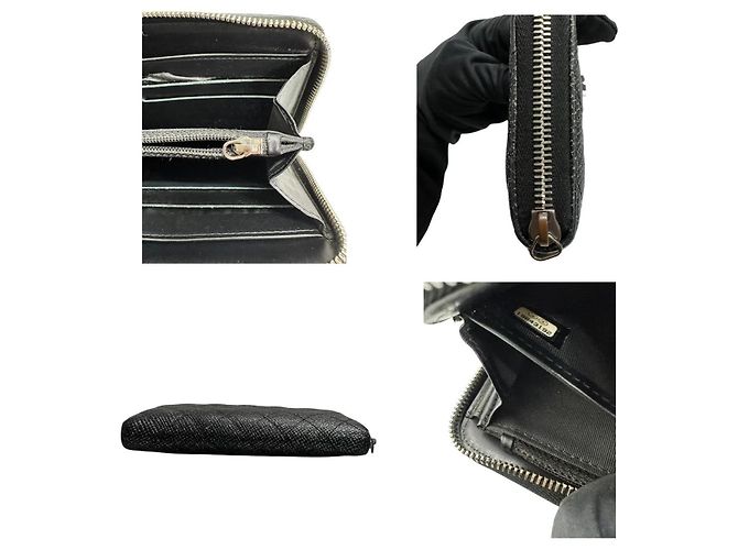 Chanel Matelassé Leder Langgeldbörse Schwarz - Ansicht 5