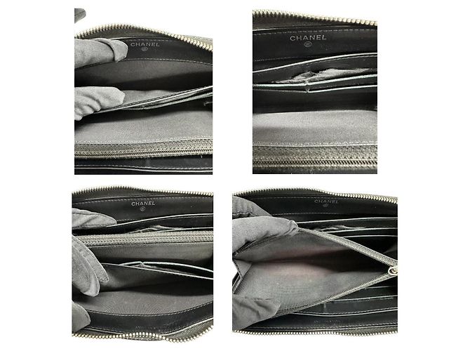 Chanel Matelassé Leder Langgeldbörse Schwarz - Ansicht 6