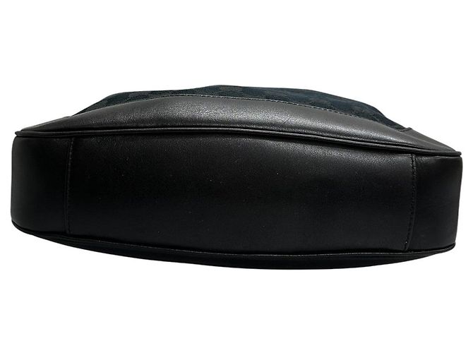 Borsa a tracolla Gucci Bamboo GG Canvas e pelle Nero - vista 4