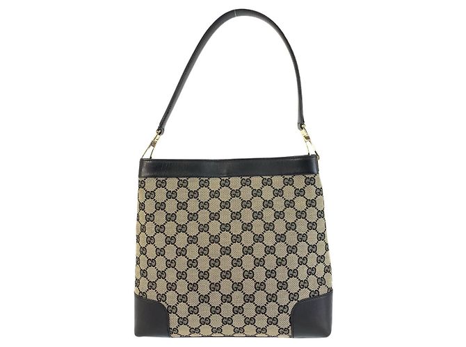 Borsa a tracolla Gucci GG Canvas e pelle Nero - vista 2