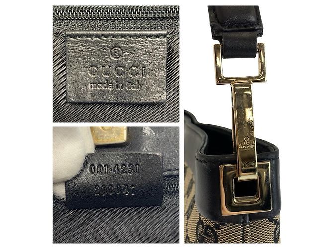 Borsa a tracolla Gucci GG Canvas e pelle Nero - vista 3