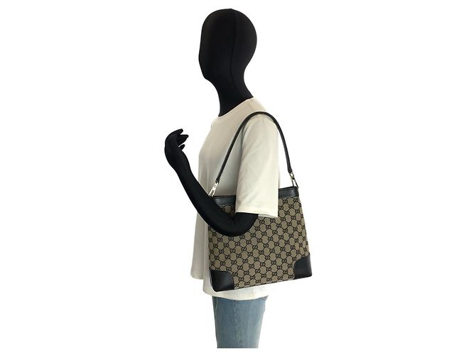 Borsa a tracolla Gucci GG Canvas e pelle Nero - vista 6