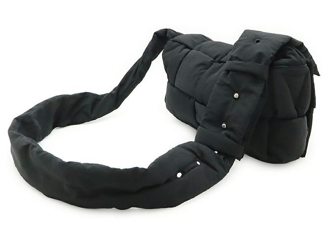 Borsa a tracolla Bottega Veneta Nylon Maxi Intrecciato Padded Tech Nero - vista 2