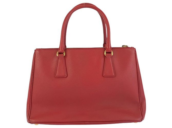 Prada Saffiano Galleria Leder Tote Bag Rot - Ansicht 2