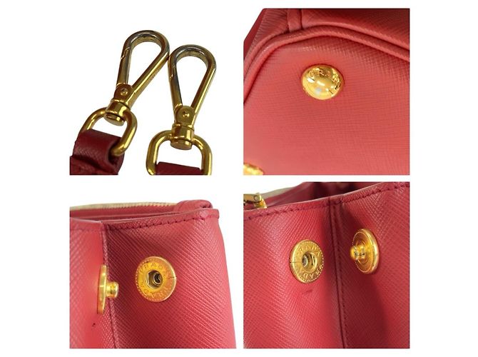 Prada Saffiano Galleria Leder Tote Bag Rot - Ansicht 5