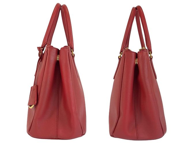 Prada Saffiano Galleria Leder Tote Bag Rot - Ansicht 8