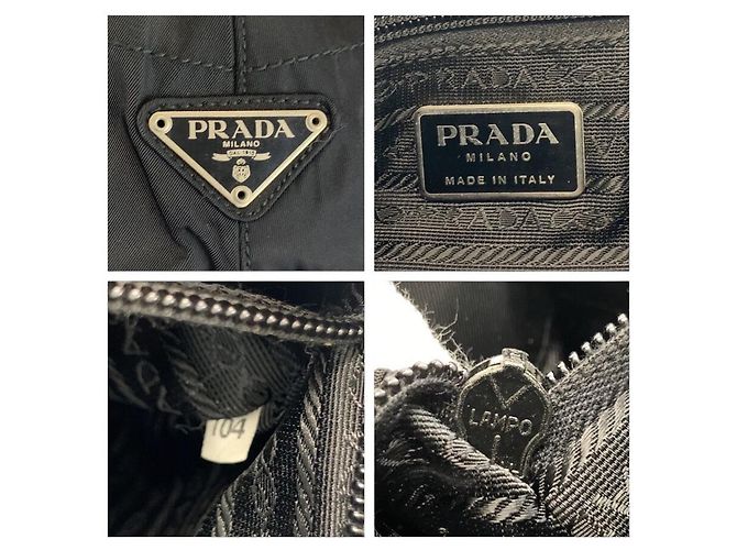 Borsa a tracolla in nylon Prada Tessuto con logo triangolo Nero - vista 3