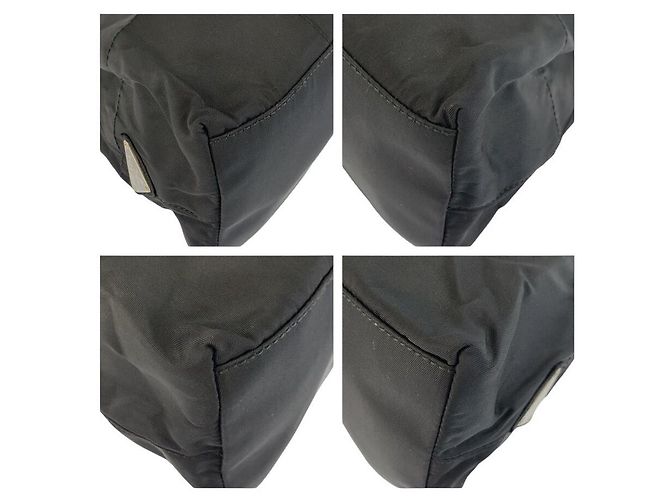 Borsa a tracolla in nylon Prada Tessuto con logo triangolo Nero - vista 4