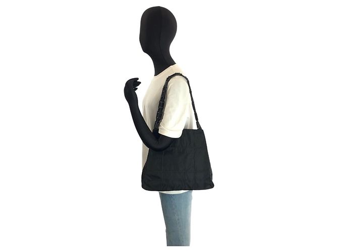 Borsa a tracolla in nylon Prada Tessuto con logo triangolo Nero - vista 6