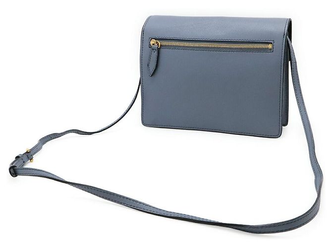 Borsa a tracolla Burberry MACKEN in tela e pelle Blu - vista 2