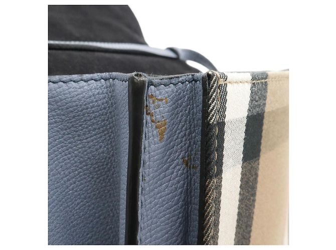 Borsa a tracolla Burberry MACKEN in tela e pelle Blu - vista 9
