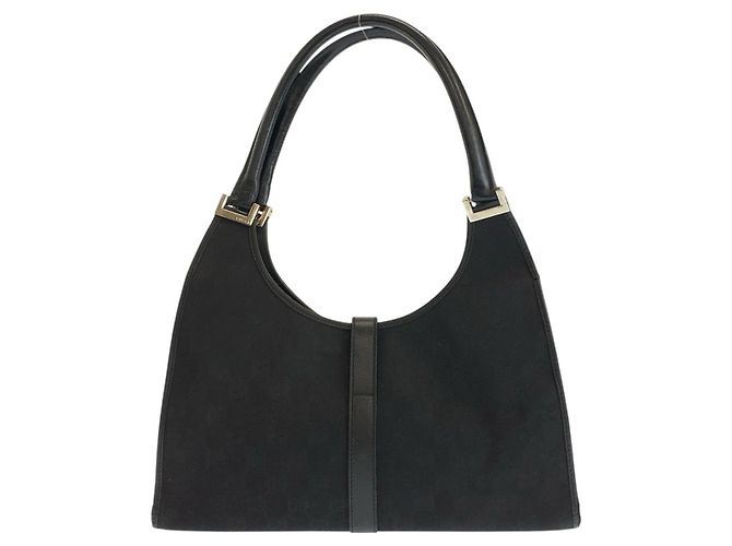 Borsa Gucci Jackie in tela GG nera e pelle Nero - vista 2