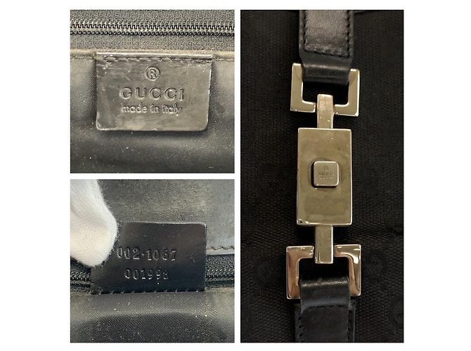 Borsa Gucci Jackie in tela GG nera e pelle Nero - vista 3