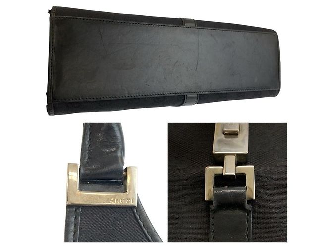 Borsa Gucci Jackie in tela GG nera e pelle Nero - vista 6