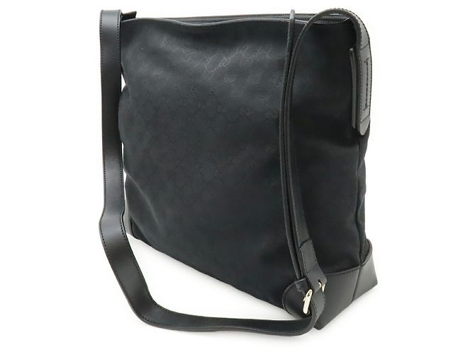 Sac à bandoulière Gucci GG Canvas et cuir Noir - vue 2