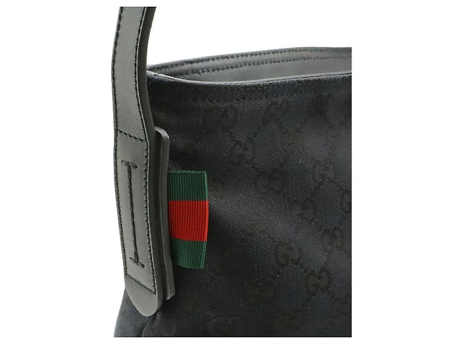 Sac à bandoulière Gucci GG Canvas et cuir Noir - vue 4