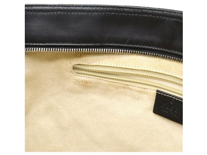 Sac à bandoulière Gucci GG Canvas et cuir Noir - vue 8