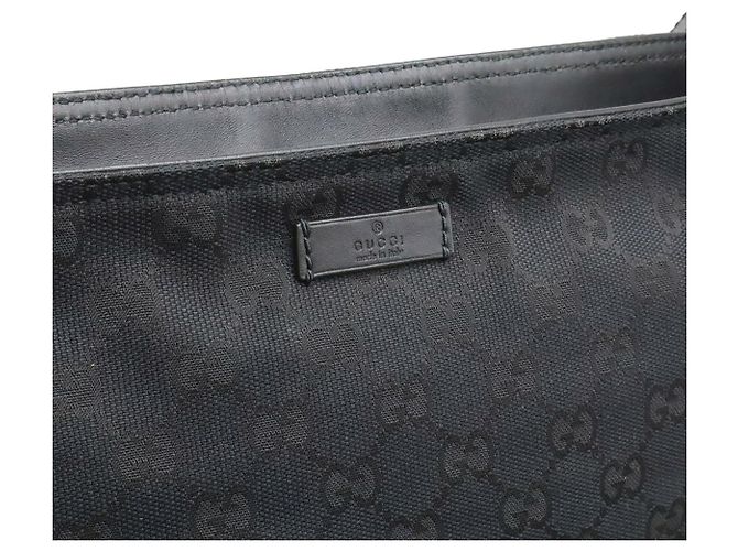 Sac à bandoulière Gucci GG Canvas et cuir Noir - vue 9