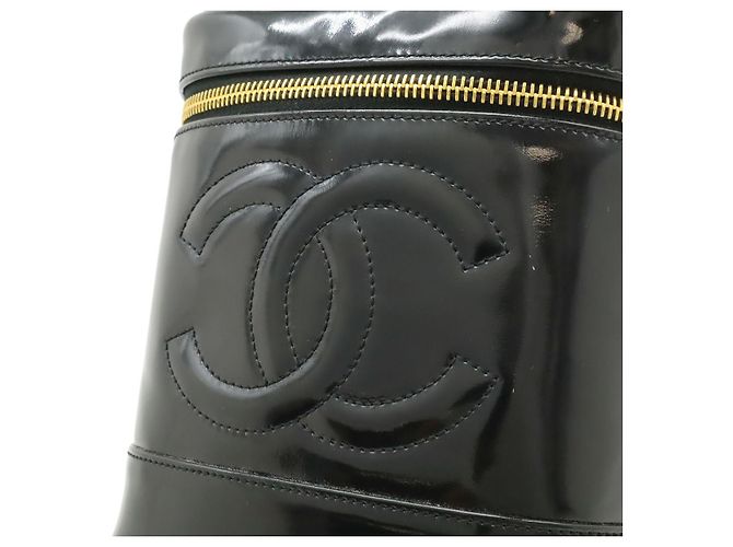 Beauty case Chanel Patent Vanity Bag Nero - vista 7