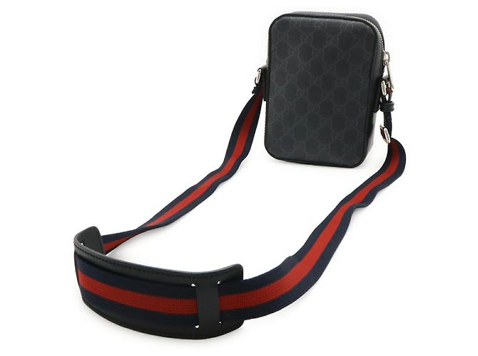 Borsa a tracolla Gucci GG Supreme Web Line Nero - vista 2