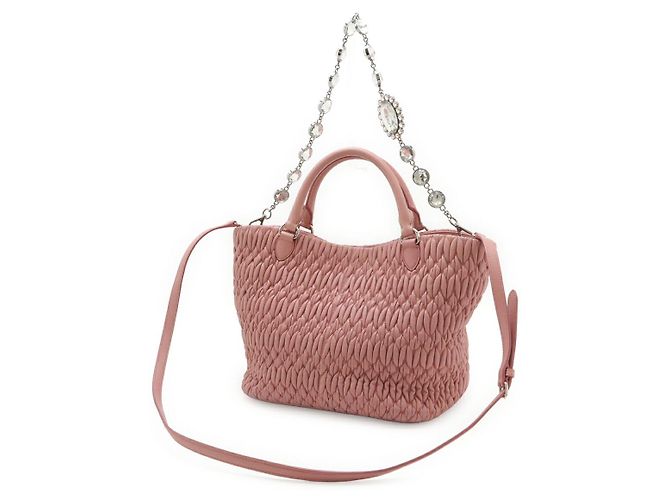 Borsa 2WAY Miu Miu Matelassé Nappa Crystal Rosa - vista 2