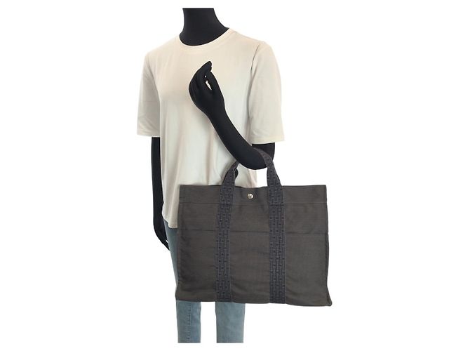 Hermès Hermes Herline MM Tote Tasche Grau - Ansicht 7