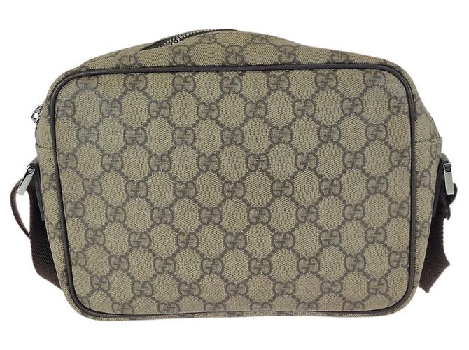 Borsa a tracolla Gucci GG Supreme Canvas e pelle Marrone Beige - vista 2