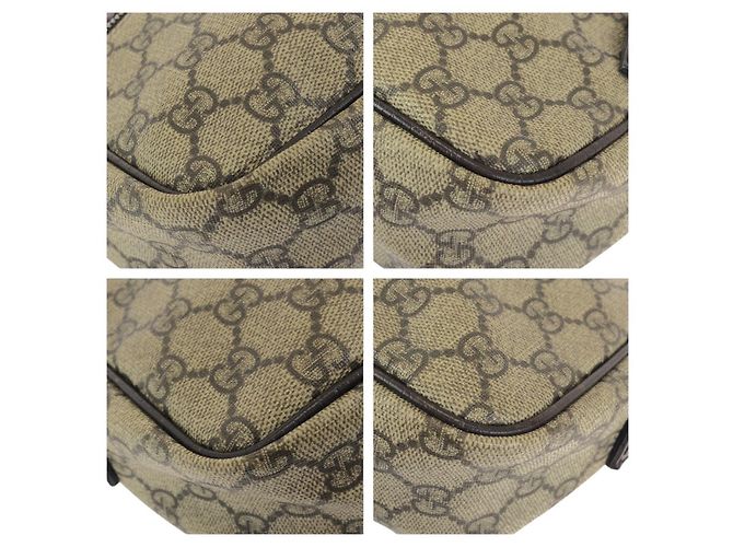Borsa a tracolla Gucci GG Supreme Canvas e pelle Marrone Beige - vista 3