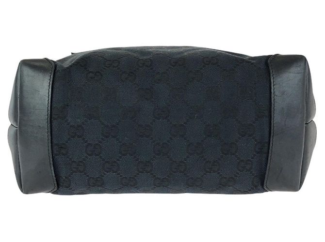 Gucci GG Canvas Leder Tote Schultertasche Schwarz - Ansicht 10