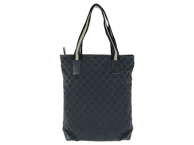 Gucci GG Canvas Leder Tote Schultertasche Schwarz - Ansicht 2