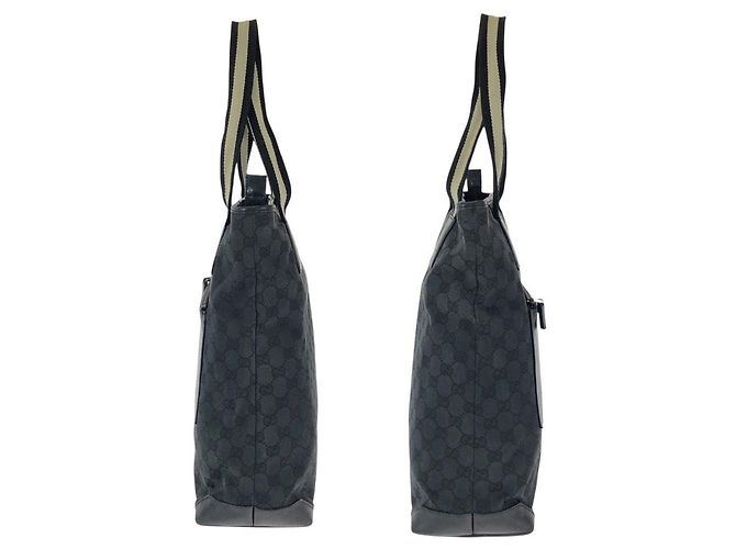 Gucci GG Canvas Leder Tote Schultertasche Schwarz - Ansicht 8