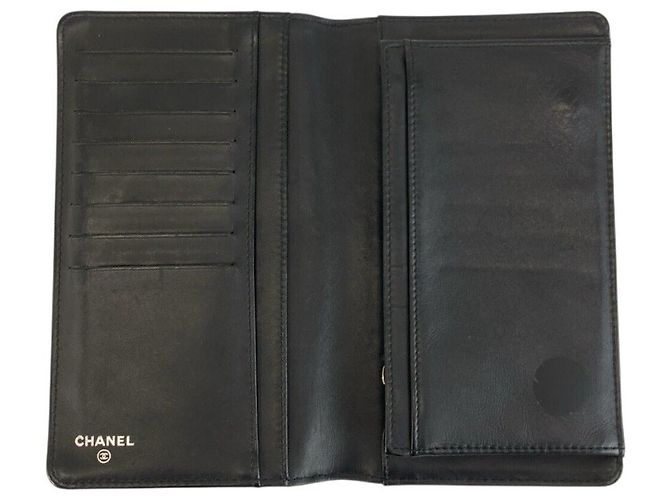 Portafoglio lungo in pelle nera Chanel Nero - vista 4