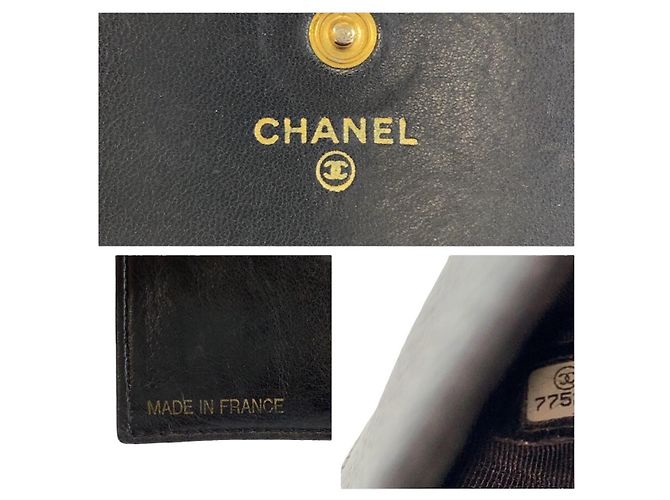 Portafoglio compatto in pelle nera Chanel Nero - vista 3