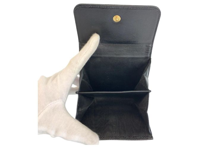 Portafoglio compatto in pelle nera Chanel Nero - vista 5