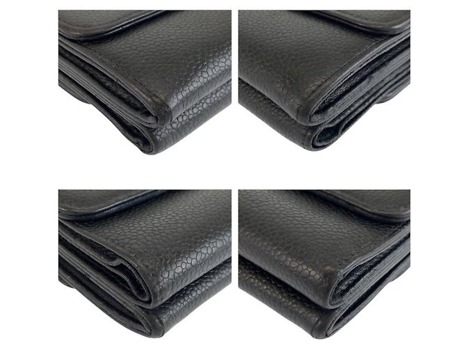 Portafoglio compatto in pelle nera Chanel Nero - vista 7