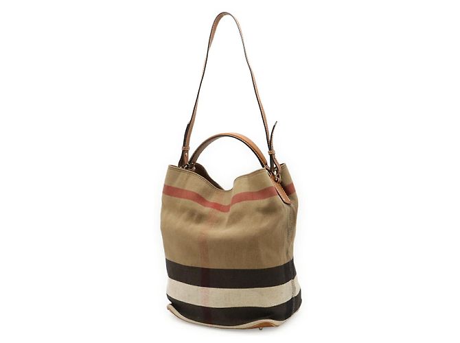 Borsa a tracolla Burberry Ashby Medium Hobo Nova Check Marrone - vista 2