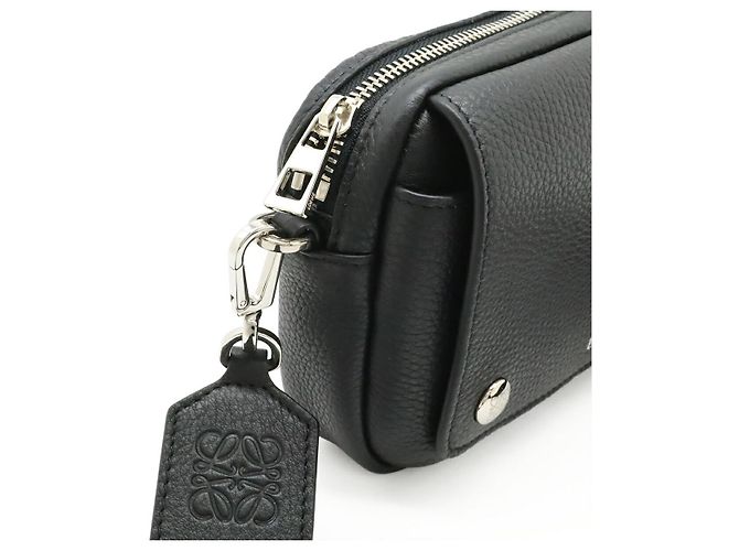 Borsa Messenger Piccola Pebble in Pelle Nera Loewe Nero - vista 5